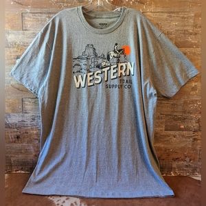 2/$10 Sonoma Goods Life Western Trail Supply Logo Heather Gray Tee